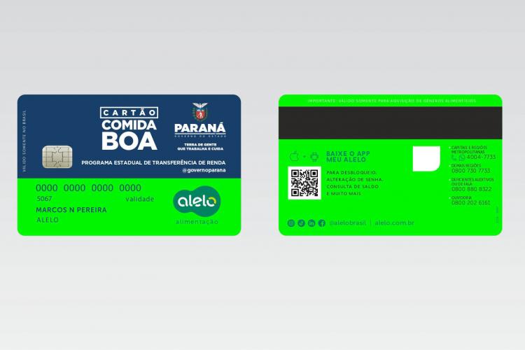 CARTÃO COMIDA BOA EM VERDE E AZUL